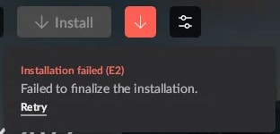 GOG Galaxy Game Installation Failed E2