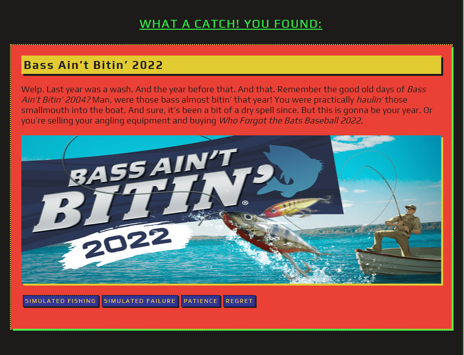 steam 2022 summer sale bass aint bitin 2022